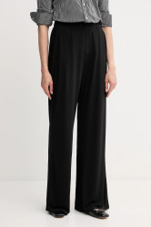 Kalhoty OUI dámské, černá barva, široké, high waist, 93781