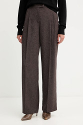 Kalhoty Patrizia Pepe dámské, hnědá barva, high waist, 2P1700 A646