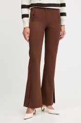 Kalhoty Patrizia Pepe dámské, hnědá barva, široké, medium waist, 8P0754 A623