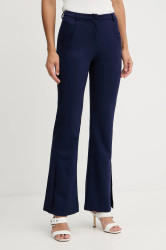 Kalhoty Patrizia Pepe dámské, tmavomodrá barva, široké, medium waist, 8P0754 A623