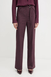 Kalhoty Patrizia Pepe dámské, vínová barva, high waist, 8P0741 A621