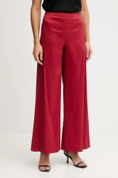 Kalhoty Pedro del Hierro dámské, vínová barva, široké, high waist, 7602521