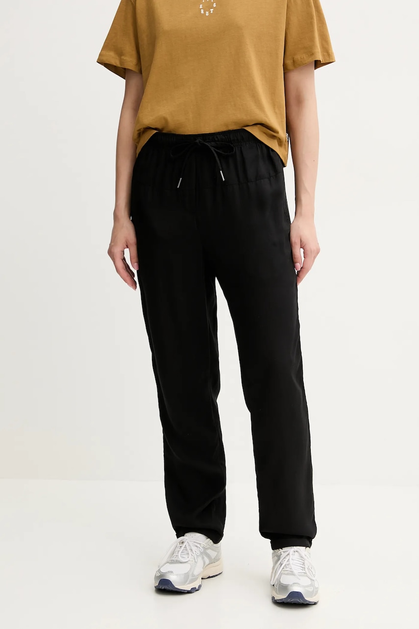 Kalhoty Picture Chimany dámské, černá barva, high waist, WJS0032