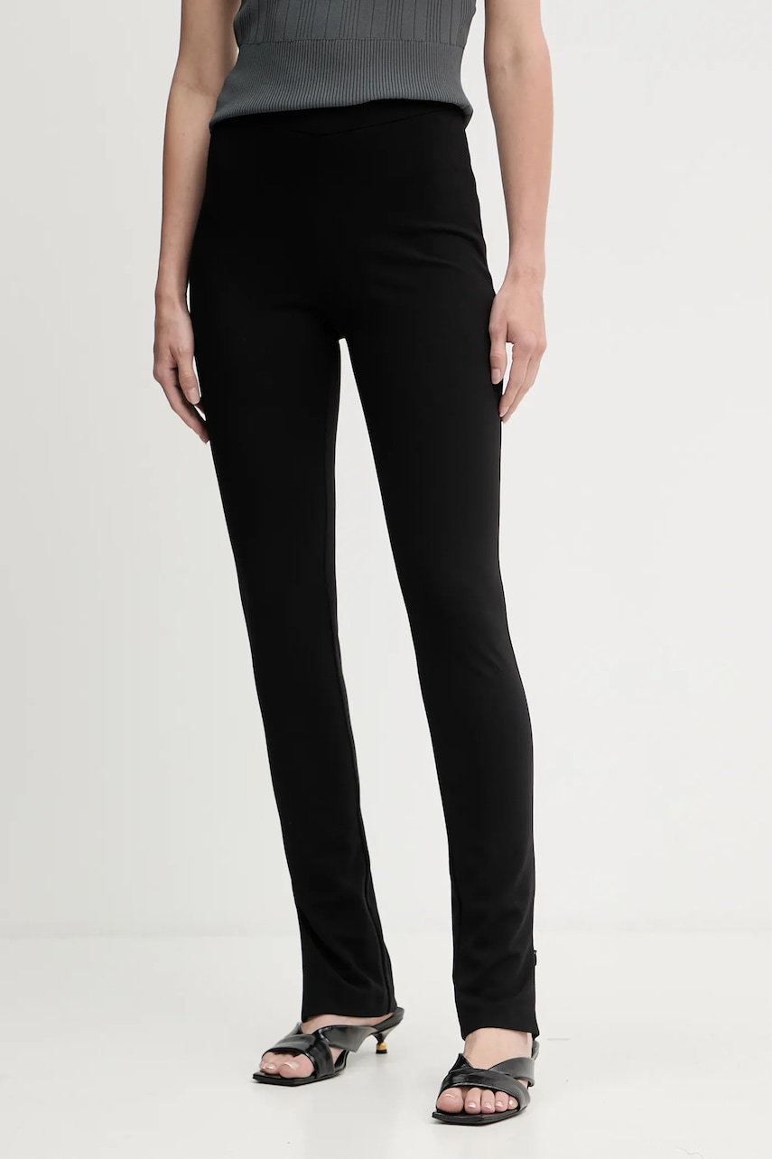 Kalhoty Pinko dámské, černá barva, přiléhavé, high waist, 105457 A15M
