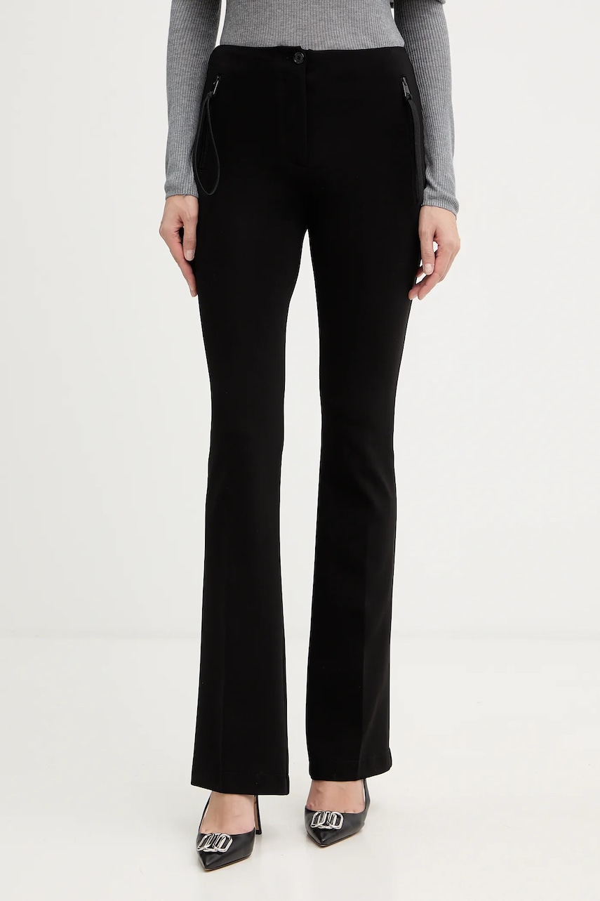 Kalhoty Pinko dámské, černá barva, zvony, high waist, 106093 A04I