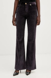 Kalhoty Pinko dámské, fialová barva, zvony, high waist, 105662 A2WS