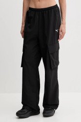 Kalhoty Puma dámské, černá barva, high waist, 629756