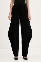 Kalhoty Rotate dámské, černá barva, široké, high waist, 114826100