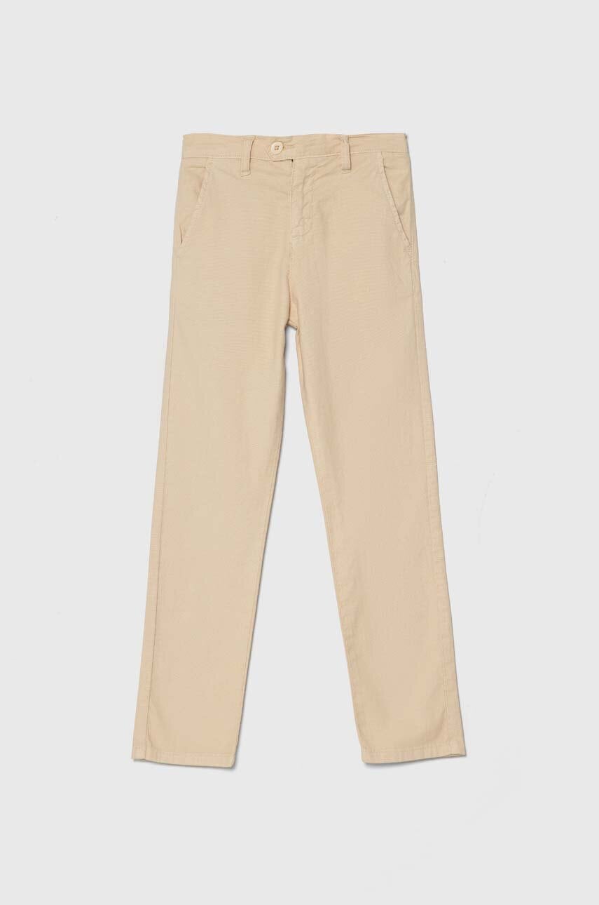 Kalhoty s lněnou směsí pro děti Guess