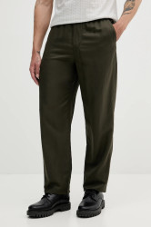 Kalhoty s příměsí lnu Armani Exchange pánské, zelená barva, XM000655 AF13180
