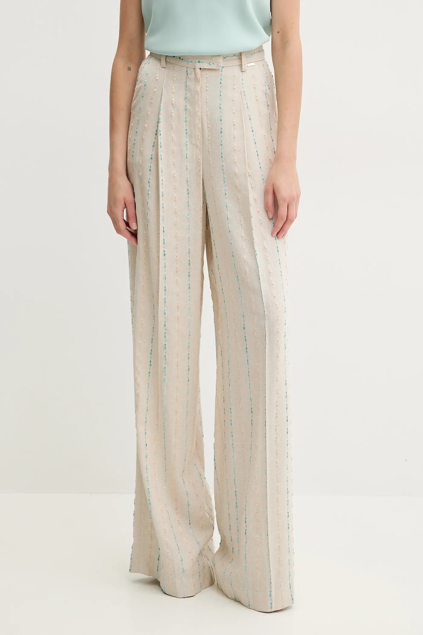 Kalhoty s příměsí lnu Fracomina