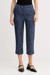 Kalhoty s příměsí lnu Kenzo modrá barva, medium waist, FF52PA0939JG.67