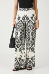 Kalhoty s příměsí lnu Medicine dámské, široké, medium waist