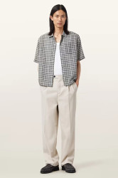 Kalhoty s příměsí vlny AllSaints TALLIS béžová barva, M021TD