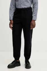 Kalhoty s příměsí vlny Armani Exchange tmavomodrá barva, XM000941 AF16644