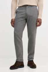 Kalhoty s příměsí vlny Barbour šedá barva, MTR0778