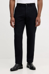 Kalhoty s příměsí vlny Barbour tmavomodrá barva, MTR0778