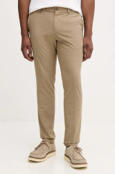Kalhoty s příměsí vlny BOSS P-Genius-CW-WG-261 béžová barva, 50556758