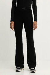 Kalhoty s příměsí vlny Guess FLAMINIA dámské, černá barva, zvony, high waist, V5BB08 Z3JD2