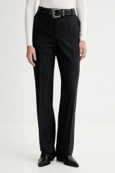 Kalhoty s příměsí vlny IRO WM23GAYLOR černá barva, medium waist, GAYLOR