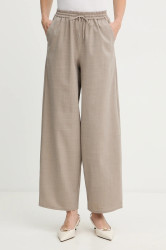 Kalhoty s příměsí vlny MAX&Co. béžová barva, high waist, 2528136015200