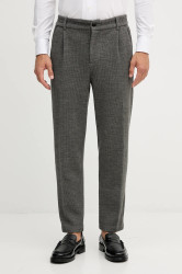 Kalhoty s příměsí vlny Mos Mosh BALDO šedá barva, 509010