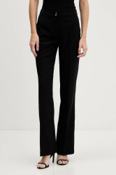 Kalhoty s příměsí vlny Sisley dámské, černá barva, high waist, 41YPLF083