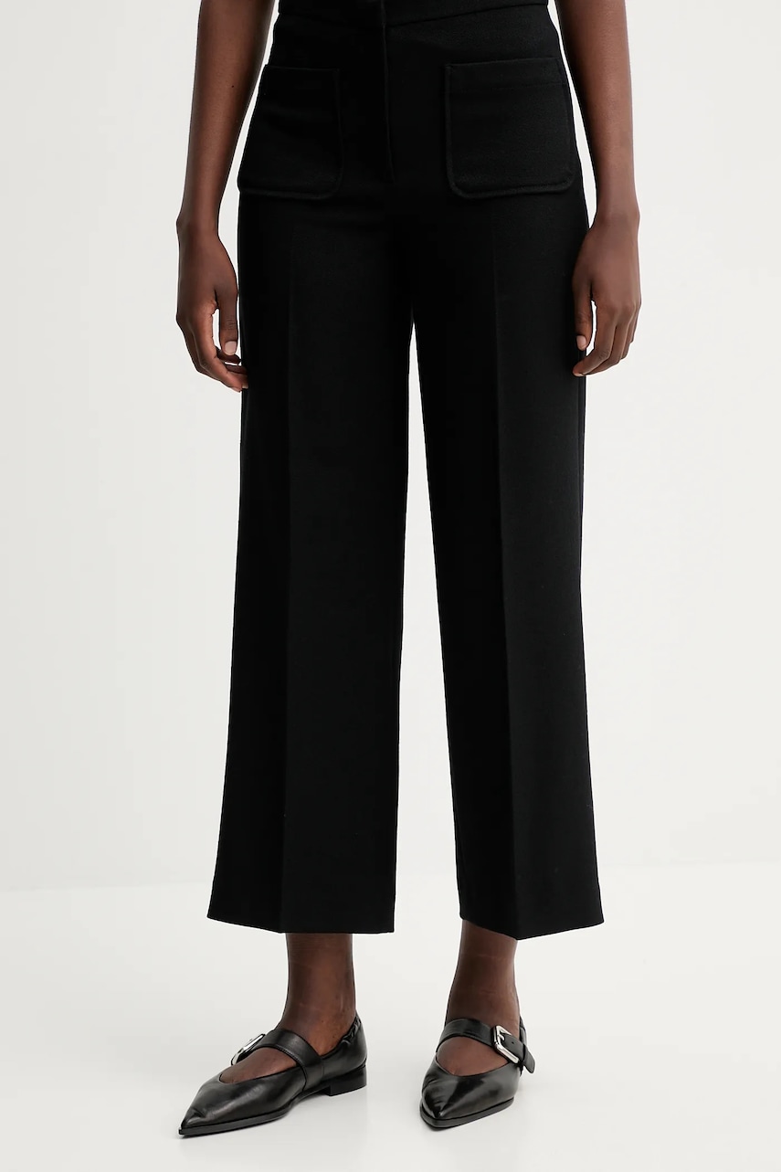 Kalhoty Sessun dámské, černá barva, high waist, 24107014