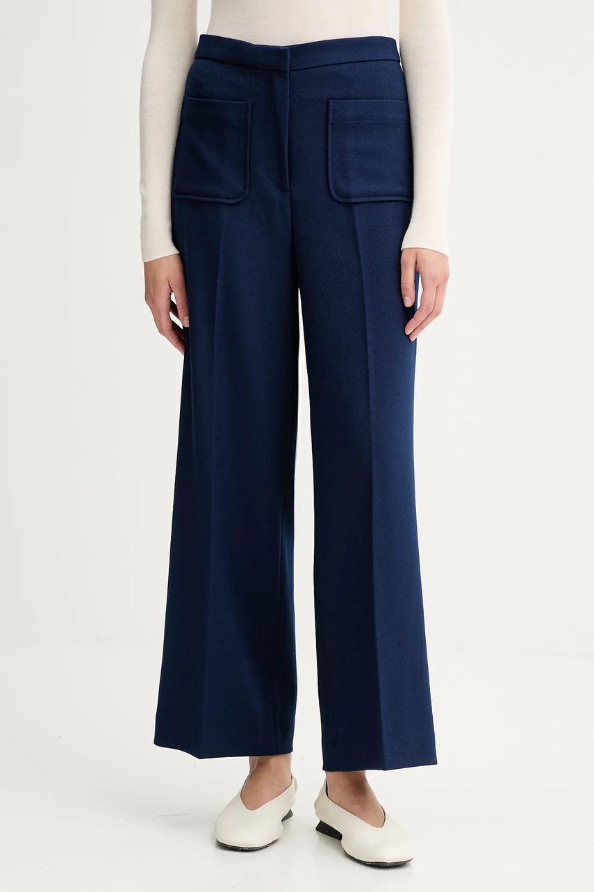 Kalhoty Sessun dámské, modrá barva, high waist, 25107015