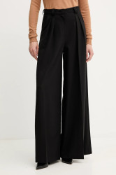 Kalhoty Simona Corsellini dámské, černá barva, high waist, A25CPPA00301