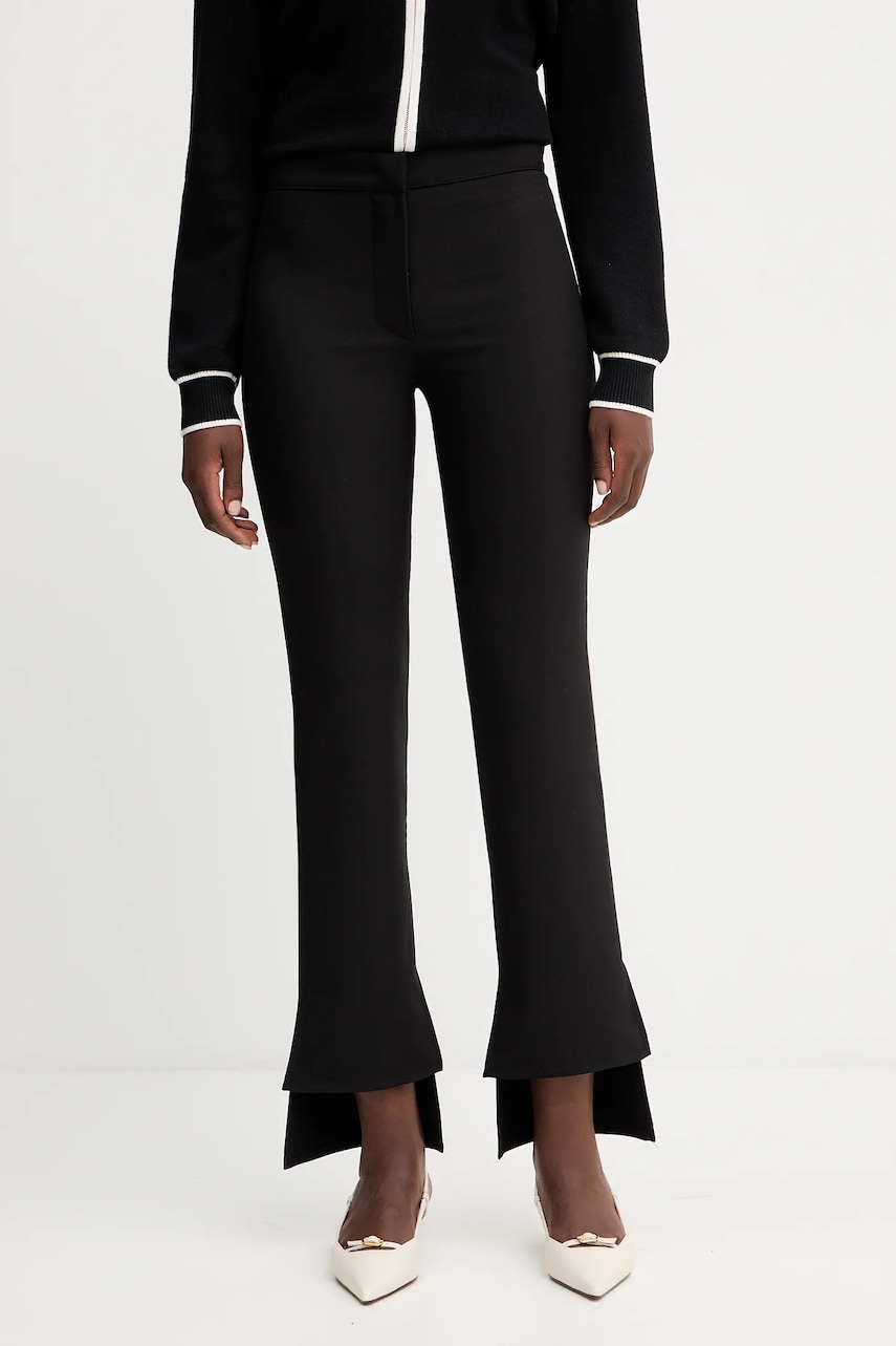 Kalhoty Simona Corsellini dámské, černá barva, medium waist, A25CPPA00701