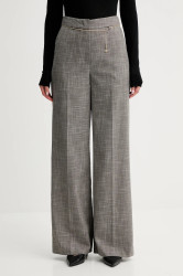 Kalhoty Simona Corsellini dámské, hnědá barva, high waist, A25CPPA01501