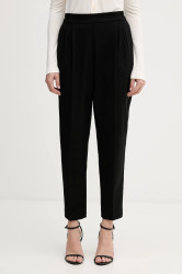 Kalhoty Sisley dámské, černá barva, střih chinos, high waist, 41YPLF043