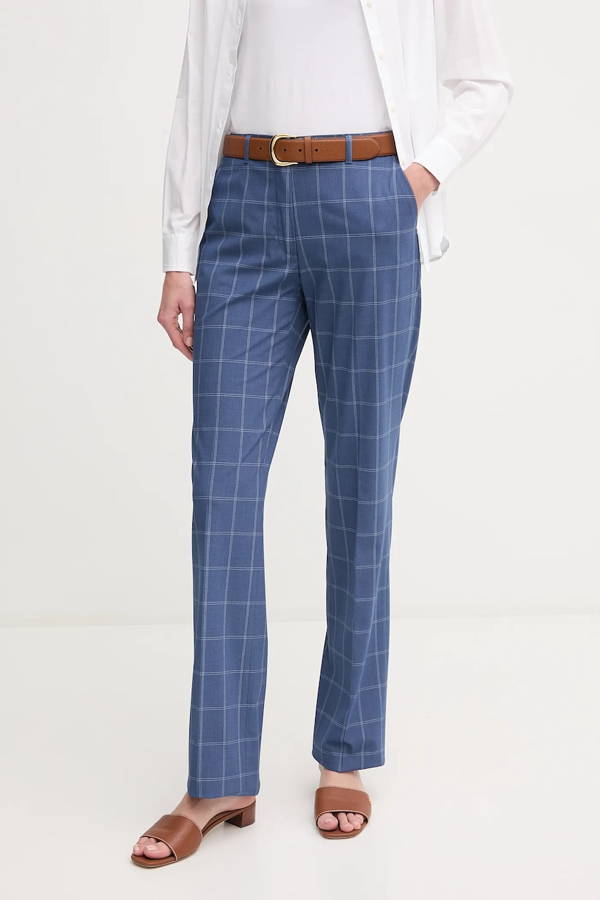 Kalhoty Sisley dámské, modrá barva, medium waist, 4IQULF06I