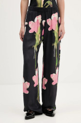 Kalhoty Stine Goya dámské, černá barva, široké, high waist, SG-AW25-P009-2263