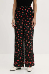 Kalhoty The Sleeper dámské, černá barva, široké, high waist, PSPT03F021N