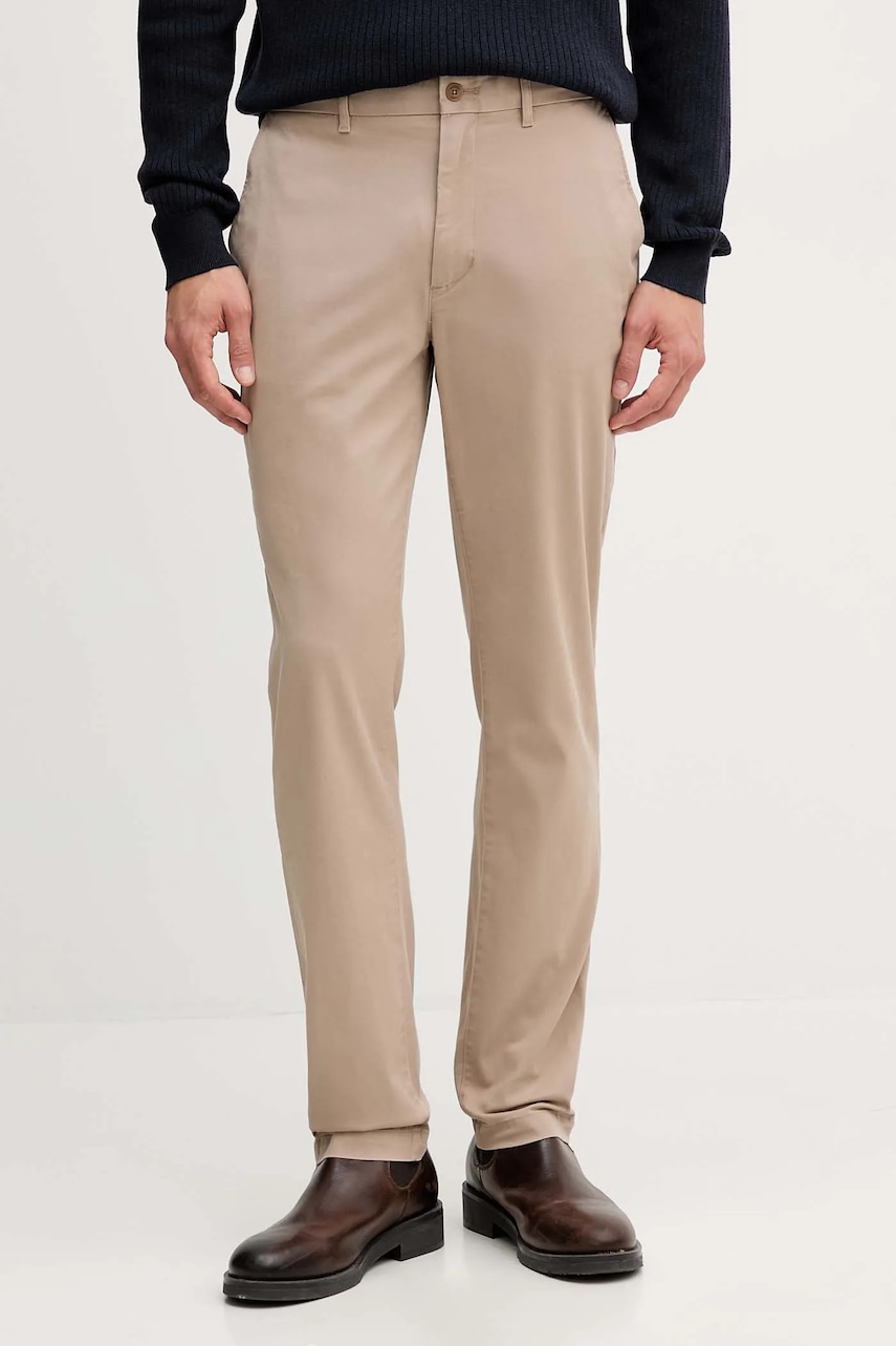 Kalhoty Tommy Hilfiger pánské, béžová barva, MW0MW25964