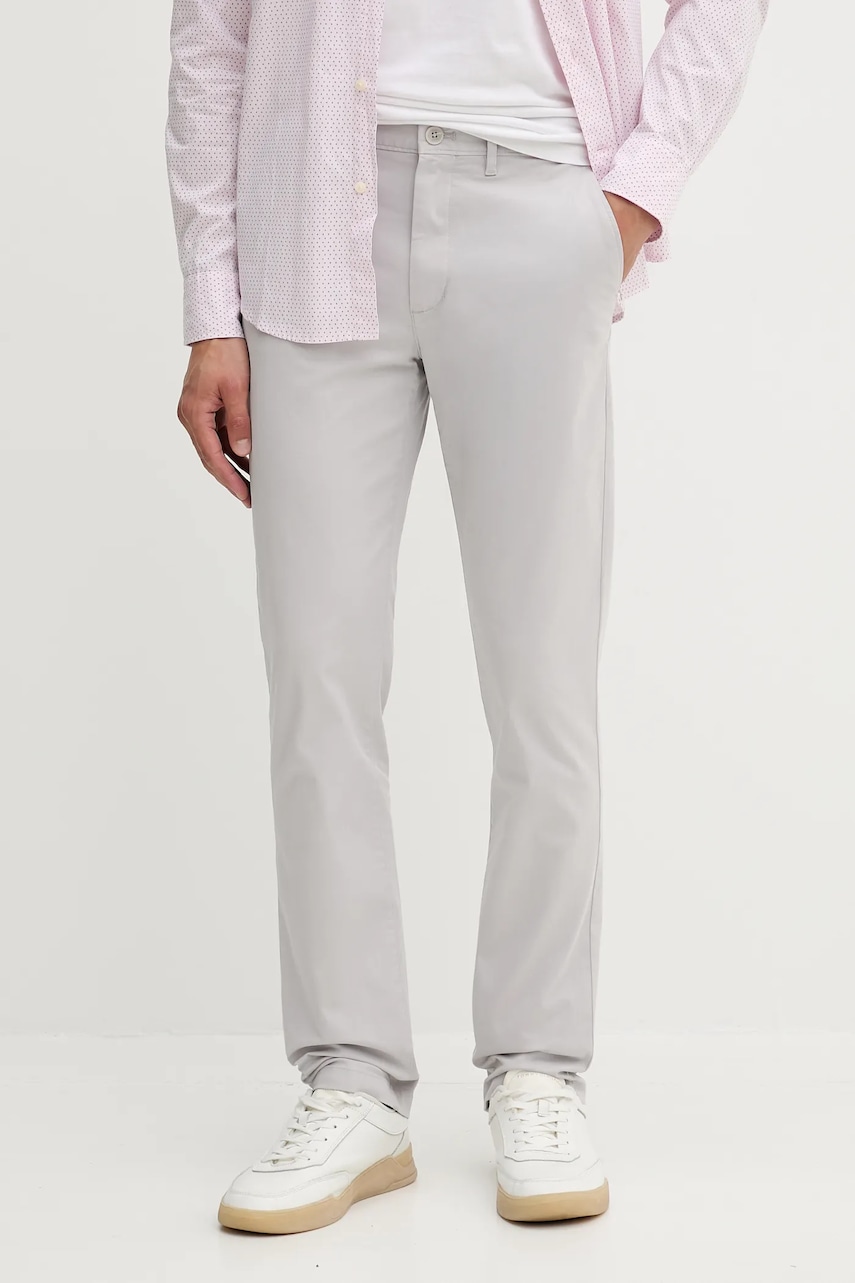 Kalhoty Tommy Hilfiger pánské, šedá barva, MW0MW40262