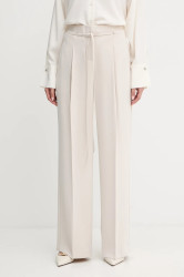 Kalhoty Twinset dámské, béžová barva, široké, high waist, 252TF2011