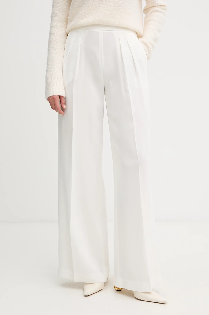 Kalhoty Twinset dámské, béžová barva, široké, high waist, 252TT2401