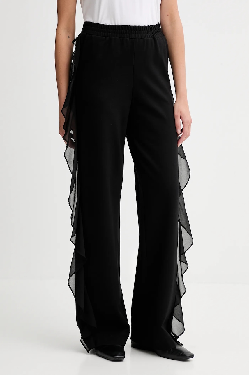 Kalhoty Twinset dámské, černá barva, high waist, 252LI2NCC