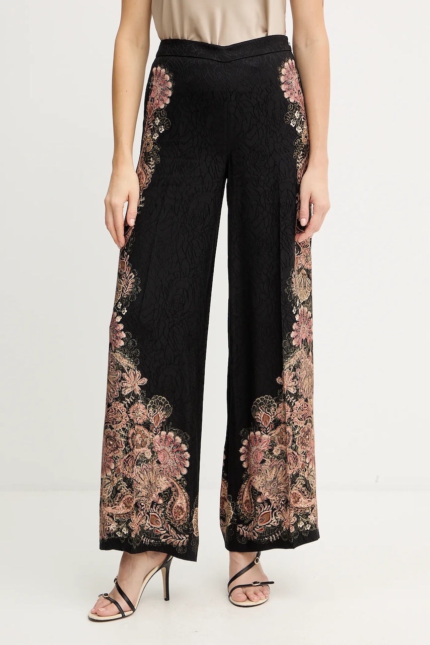 Kalhoty Twinset dámské, černá barva, high waist, 252TP2041