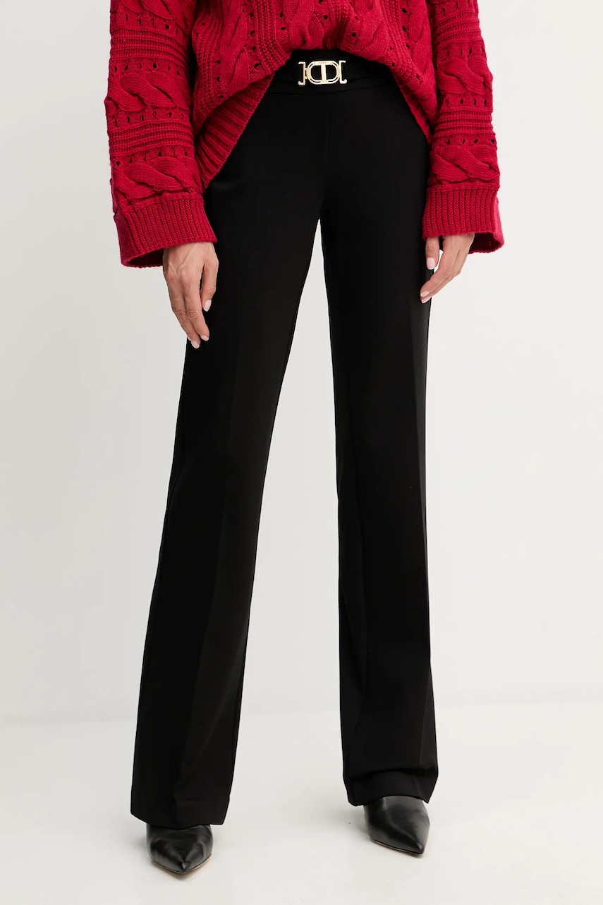 Kalhoty Twinset dámské, černá barva, high waist, 252TP2602