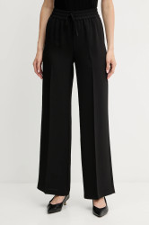 Kalhoty Twinset dámské, černá barva, široké, high waist, 252TP2611