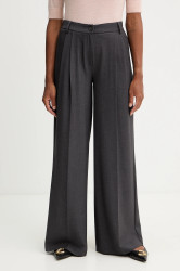 Kalhoty Twinset dámské, šedá barva, široké, high waist, 252TF2043