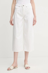 Kalhoty United Colors of Benetton dámské, bílá barva, high waist, 4LEDDF09P