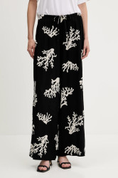 Kalhoty United Colors of Benetton dámské, černá barva, široké, high waist, 4QYZ5F00D