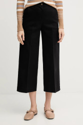 Kalhoty United Colors of Benetton dámské, černá barva, široké, high waist, 4SJCDF09W