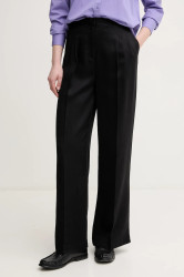 Kalhoty United Colors of Benetton dámské, černá barva, široké, high waist, 4Y09DF08X