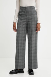 Kalhoty United Colors of Benetton dámské, šedá barva, high waist, 4X8MDF07F